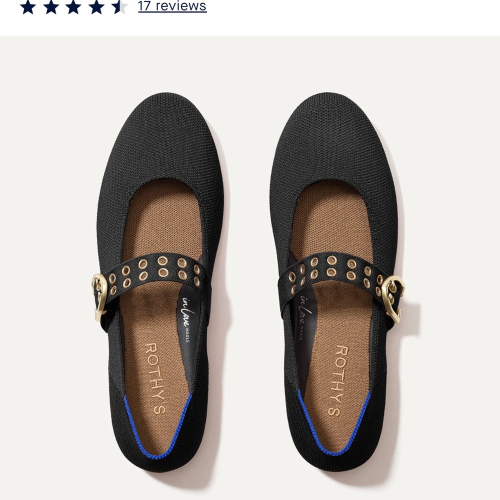 Rothy's Black and Gold Women's Flats